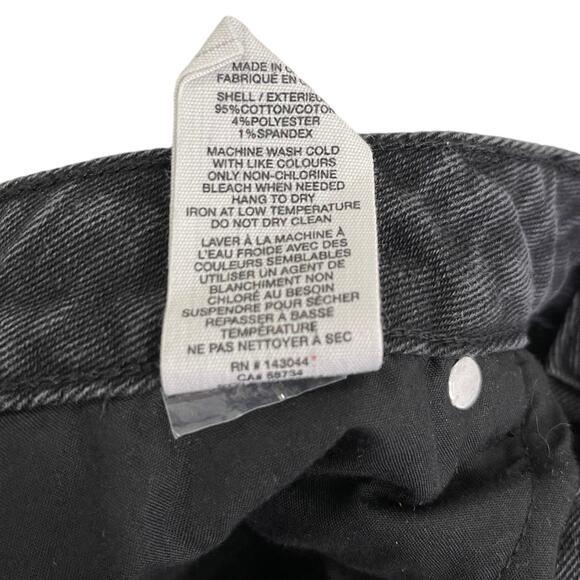 Avec Les Filles Black Distressed High Rise Jeans 31 New Straight Leg Cropped NWT - Picture 5 of 5